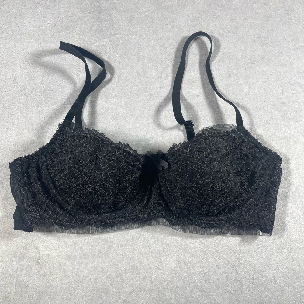 Victoria's Secret Dream Angels Black Lace Underwire Bra 36C